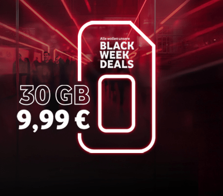 Vodafone CallYa Black Week Aktion: CallYa S mit doppeltem GB + 30 € Guthaben